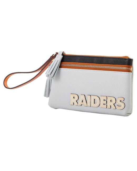 Dooney & Bourke White Las Vegas Raiders Infield Double-zip Wristlet