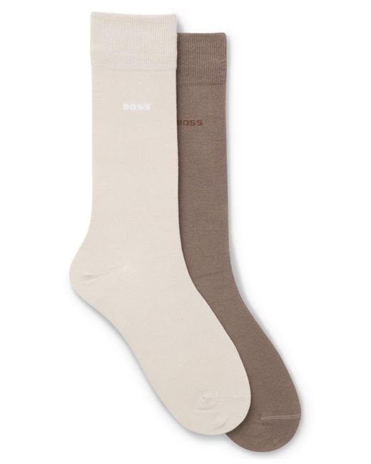 Boss White 2-pack Regular Length Solid Socks for men