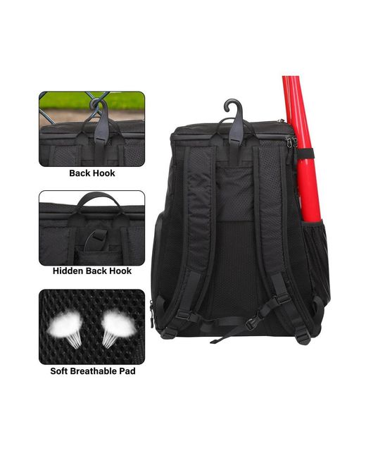 Hikeen Black Lightweight Baseball Backpack