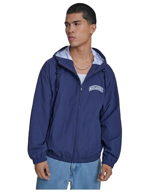 Champion Blue Packable Windbreaker Jacket for men