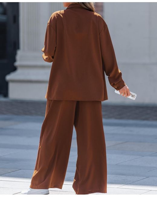 CUPSHE Brown Casual Chic Two-piece Lounge Set