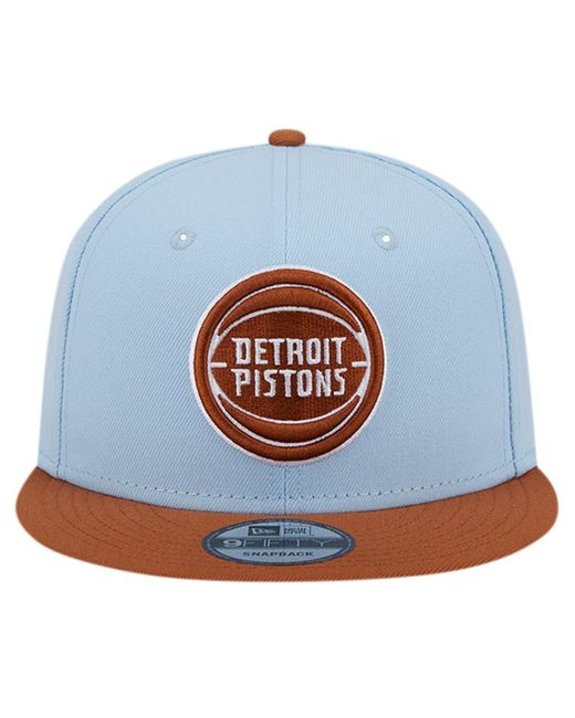 KTZ Blue /brown Detroit Pistons 2-tone Color Pack 9fifty Snapback Hat for men