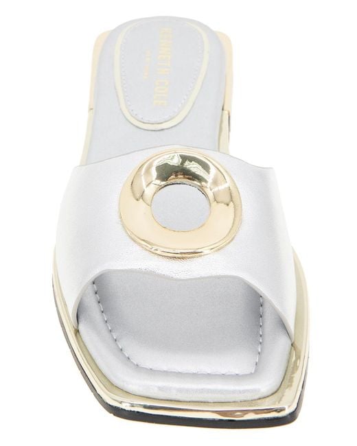 Kenneth Cole White Asher Flat Sandals