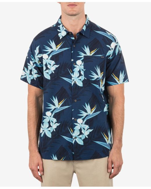 Hurley Blue Rincon Short Sleeve Shirt for men