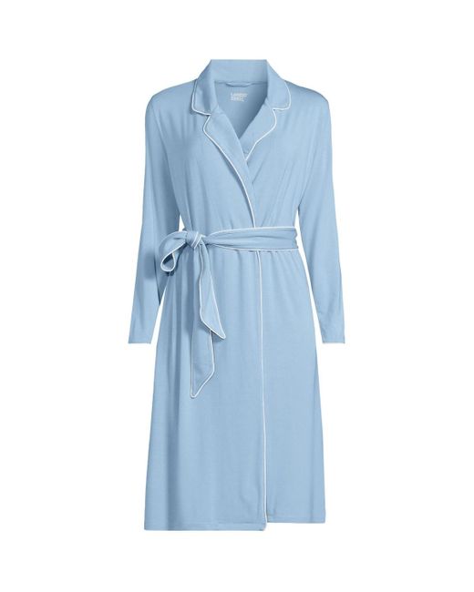 Lands End Plus Size Cooling Robe in Blue Lyst