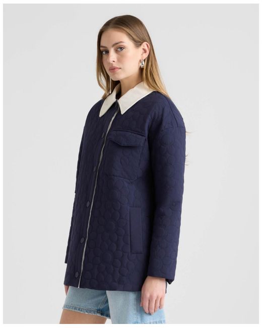 NVLT Blue Daisy Quilted Puffer Jacket