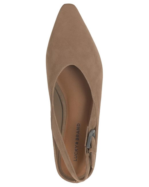 Lucky Brand Brown Brigeet Slingback Low Block Heels Mules