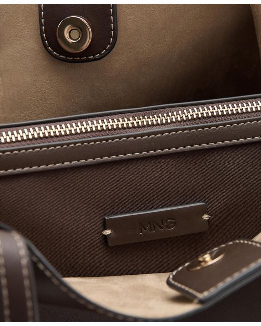 Mango Brown Large Shopper Bag