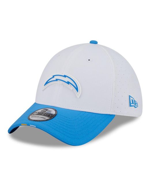 KTZ White/powder Blue Los Angeles Chargers 2025 Nfl Training Camp 39thirty Flex Hat for men