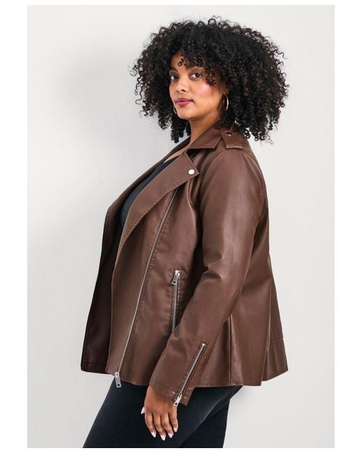 Avenue Brown Jane Leather Jacket