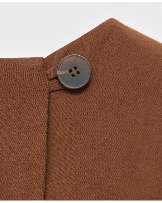 Mango Brown Buttoned Crop Top
