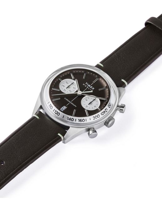 Timex Gray Chronograph Leather Watch for men