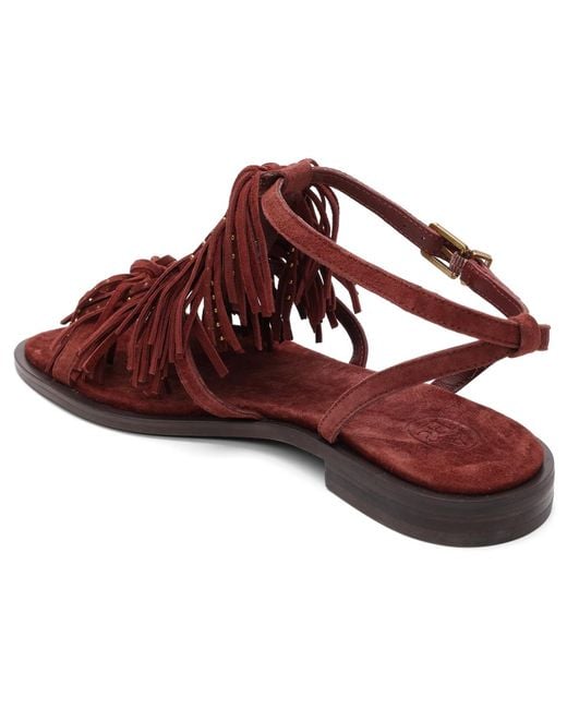 Ash Red Panic Round Toe Flat Sandals
