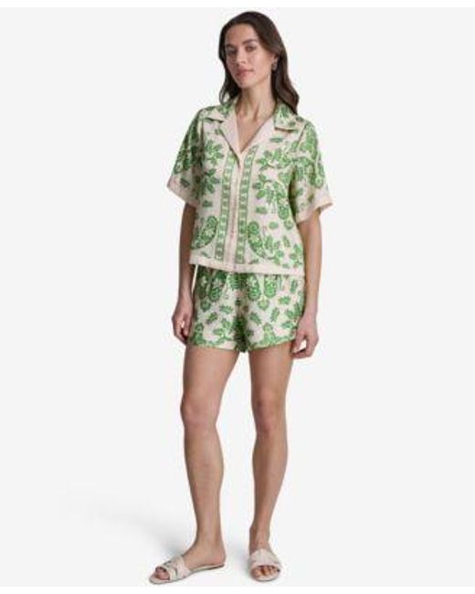 BCBGMAXAZRIA Green Botanical Print Set