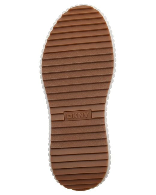 DKNY White Lissa Logo Platform Sneakers