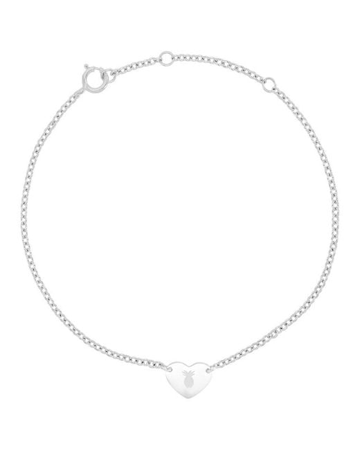 Roxy White Waterproof Yellow Pineapple Pattern Heart Bracelet