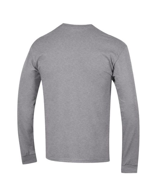 Champion Gray Georgia Bulldogs Arch Over Logo 2-hit Long Sleeve T-shirt for men