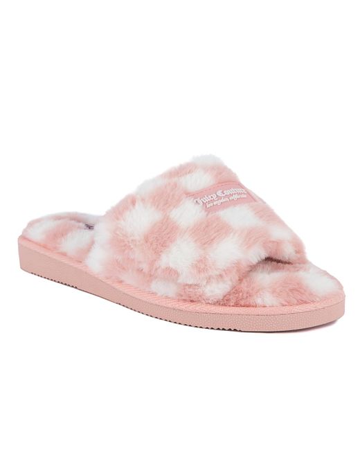 Juicy Couture Pink Hiero Slip-on Checkered Slippers