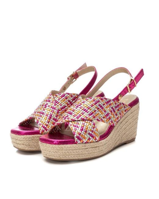 Xti Pink Wedge Sandals By