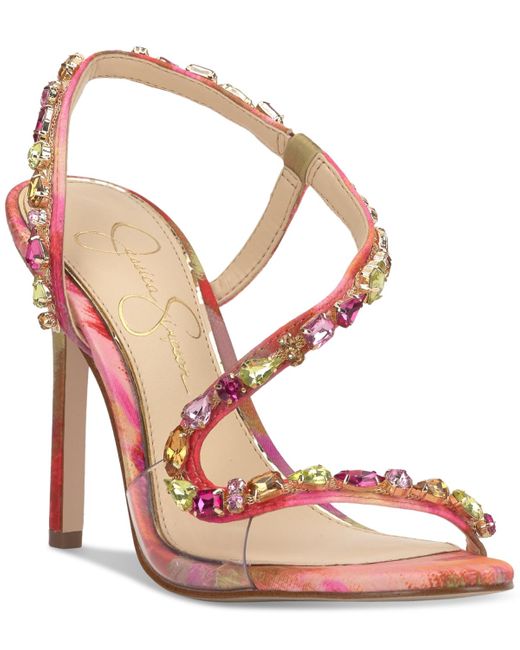 Jessica Simpson Pink Jaycin Barely-there Rhinestone Evening Sandals