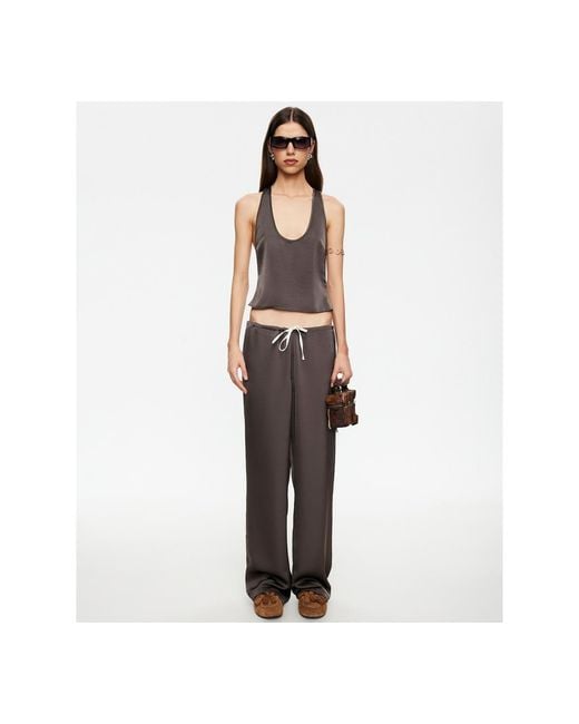 Lioness White Solid Drawstring Pants