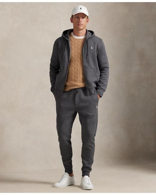 Polo Ralph Lauren Gray Double-knit Full-zip Hoodie for men