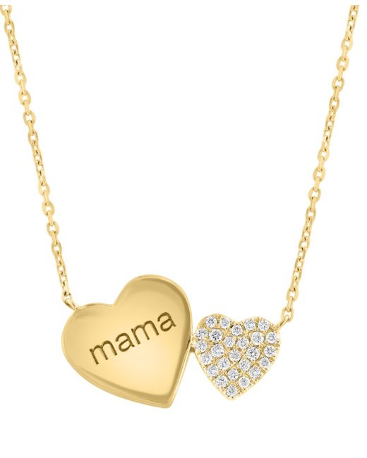 effy designer K Gold Effy Diamond Mama Double Heart X Pendant Necklace 15 Ct Tw