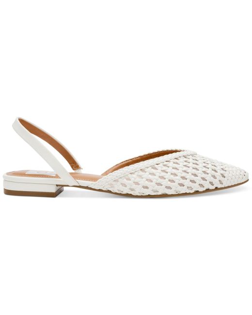 Dolce Vita White Cashe Woven Slingback Pointed-toe Flats