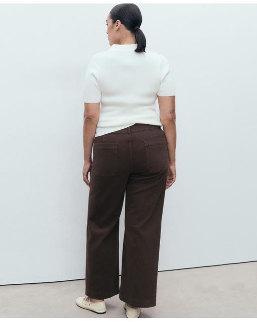 Mango Brown Pockets Wide Leg Jeans