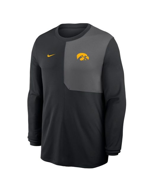 Nike Blue Iowa Hawkeyes 2025 Sideline Coach Uv Performance Long Sleeve T-shirt for men