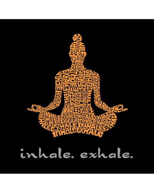 LA Pop Art Black Word Art Inhale Exhale Crewneck Sweatshirt for men