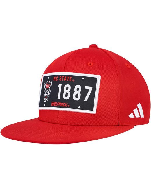 Adidas Red Nc State Wolfpack Established Snapback Hat for men