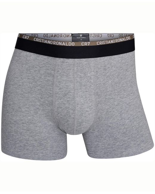 Cr7 Gray Cotton Blend Trunks for men
