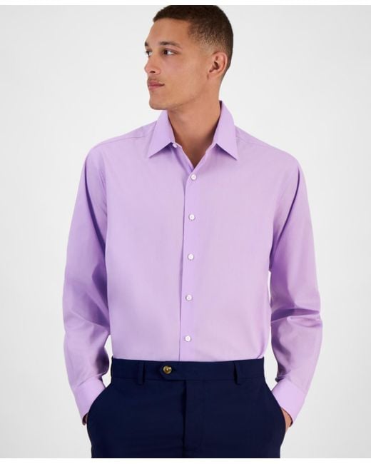 Club Room Purple Regular-fit Dress Shirt for men