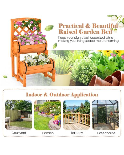 SUGIFT Orange 2-tier Raised Garden Bed