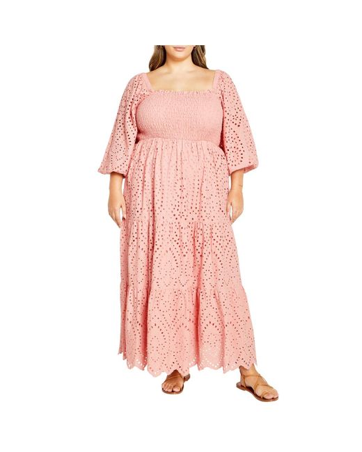 City Chic Pink Plus Size Brodie Maxi Dress