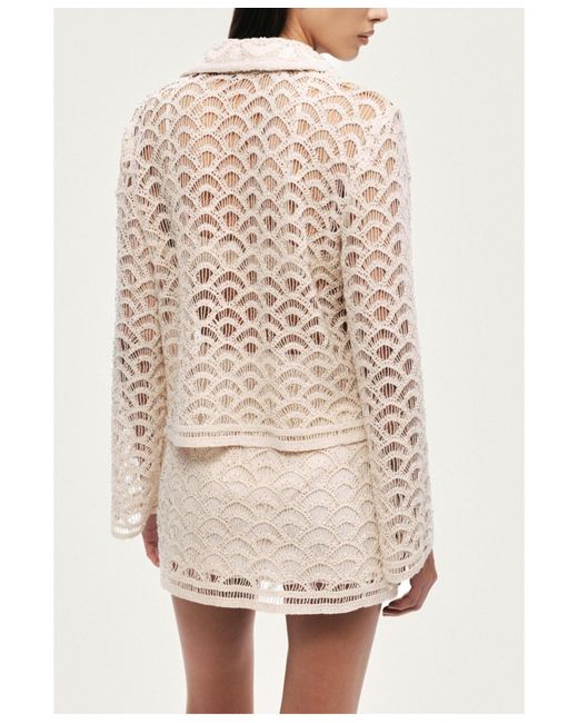 Nocturne Natural Cropped Lace Jacket