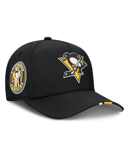 Fanatics Black Pittsburgh Penguins 2025 Nhl Draft Authentic Pro On-stage Podium A-frame Adjustable Hat for men