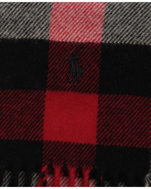 Polo Ralph Lauren Red Woolen Plaid Scarf for men