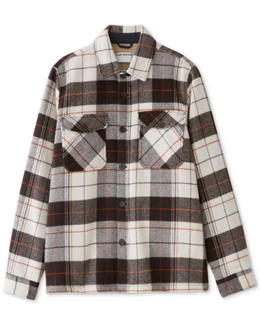 Frank And Oak Gray Relaxed-fit Plaid Fleece-lined Shirt Jacket for men