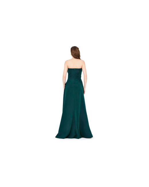 Amiri Green Hand Embellished Strapless Pleated Gown