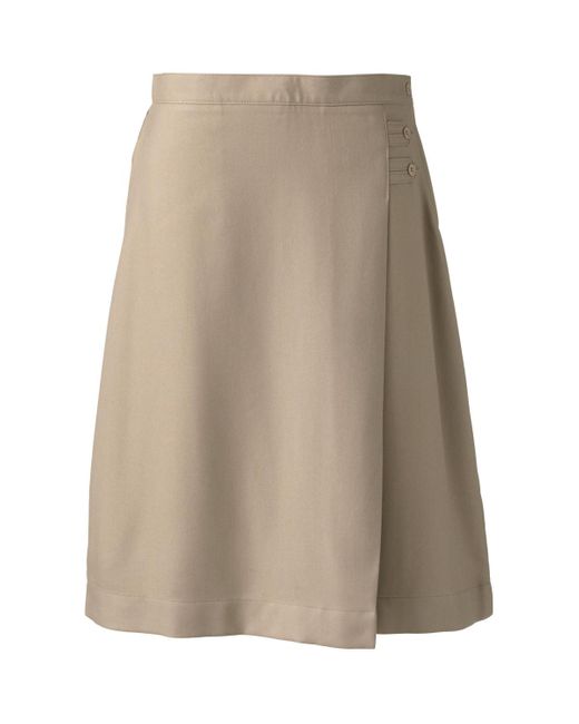 Lands' End Natural Plus Size School Uniform Solid A-line Skirt Below The Knee