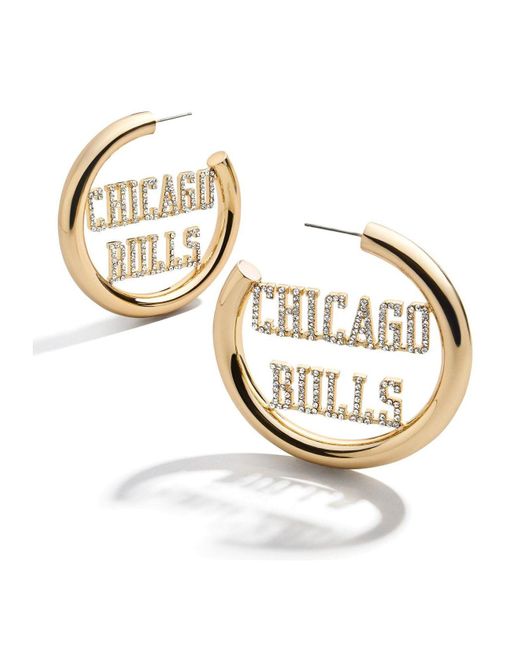 BaubleBar Gold Chicago Bulls Logo Hoop Earrings in Metallic Lyst