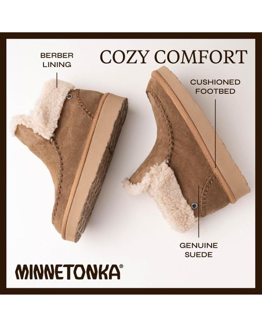 Minnetonka Brown Chandra Suede Berber Lined Ankle Boots