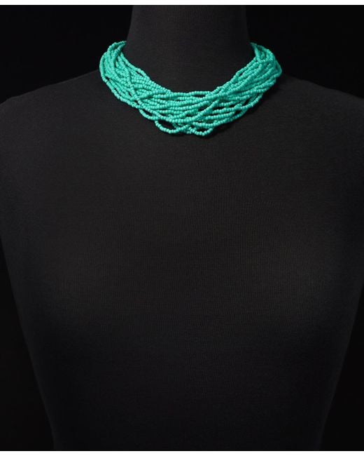 Style & Co. Green Color Seed Bead Torsade Statement Necklace