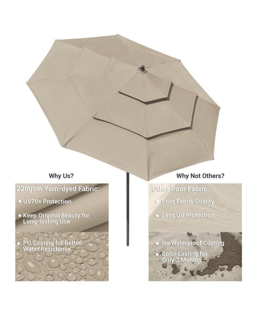 Yescom Metallic 10 Ft 3 Tier Patio Umbrella