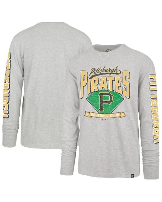 '47 Gray Pittsburgh Pirates Fair Ball Franklin Long Sleeve T-shirt for men