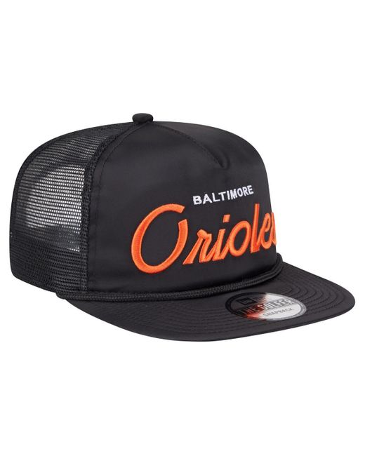 KTZ Blue Baltimore Orioles Retro Satin Script Golfer Adjustable Hat for men