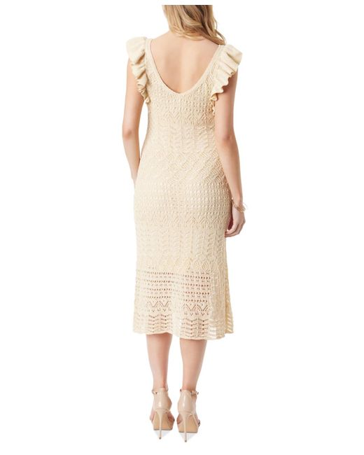 Jessica Simpson Natural Ocean Pointelle-knit Midi Dress