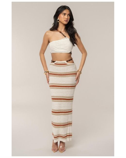 JLUXLABEL Natural Isla Crochet Skirt Set